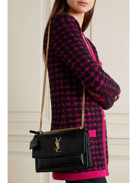 ysl sunset bag small|ysl sunset bag crocodile.